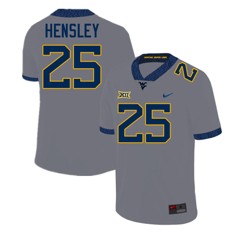 Kade Hensley WVU Jersey,West Virginia Mountaineers #25 Kade Hensley Jersey Youth College-Grey